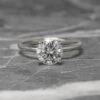 1.5 Carat Round Moissanite Engagement Ring, Jane Setting, Platinum