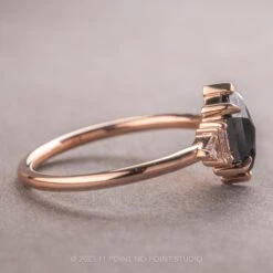 1.49 Carat Black Hexagon Diamond Engagement Ring, Beatrice Setting, 14K Rose Gold -Point No Point Studio Store 230572 2 451fed0c 1960 417b 9462 e7b711e9a19a