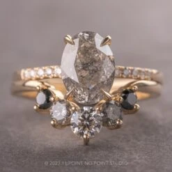 Round Diamond Wedding Band, Ombre Large Catherine Setting, 14k Yellow Gold 18 Round Diamond Wedding Band, Ombre Large Catherine Setting, 14k Yellow Gold -Point No Point Studio Store 230600 4