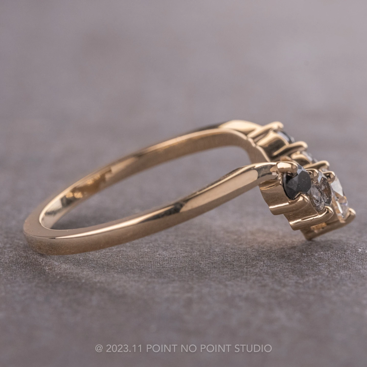 Round Diamond Wedding Band, Ombre Large Catherine Setting, 14k Yellow Gold 10 Round Diamond Wedding Band, Ombre Large Catherine Setting, 14k Yellow Gold - Image 10