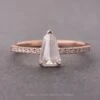 1.05 Carat Icy White Geometric Diamond Engagement Ring, Jules Setting, 14K Rose Gold