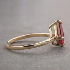 1.50 Carat Kite Ruby Engagement Ring, Lark Setting, 14k Yellow Gold 10 1.50 Carat Kite Ruby Engagement Ring, Lark Setting, 14k Yellow Gold -Point No Point Studio Store 230641 2