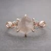 1.86 Carat Icy White Hexagon Diamond Engagement Ring, Winona Setting, 14K Rose Gold