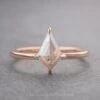 1.01 Carat Icy Orange Salt And Pepper Kite Diamond Engagement Ring, Jane Setting, 14k Rose Gold