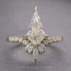 1.92 Carat Kite Moissanite Engagement Ring, Willa Setting, 14K Yellow Gold