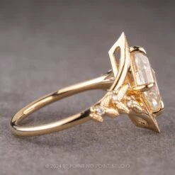 1.57 Carat Lozenge Moissanite And Diamond Engagement Ring, Thistle Setting, 14k Yellow Gold -Point No Point Studio Store 240021 2 6803cc1d b5df 4383 a607 894743a4f83d
