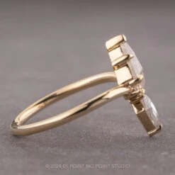 1.13 Carat Icy Salt And Pepper Kite Diamond Engagement Ring, Charlie Setting, 14K Yellow Gold -Point No Point Studio Store 240055 2