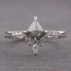 .75 Carat Salt And Pepper Kite Diamond Engagement Ring, Avaline Setting, Platinum