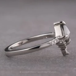 .75 Carat Salt And Pepper Kite Diamond Engagement Ring, Avaline Setting, Platinum 8 .75 Carat Salt And Pepper Kite Diamond Engagement Ring, Avaline Setting, Platinum -Point No Point Studio Store 240057 2