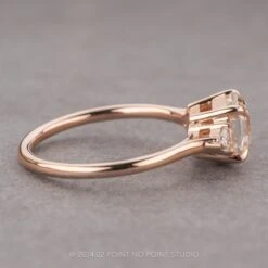 1.54 Carat Hexagon Moissanite Engagement Ring, Lea Setting, 14K Rose Gold -Point No Point Studio Store 240073 2