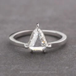 1.53 Carat Canadian Clear Shield Diamond Engagement Ring, Jane Setting, Platinum