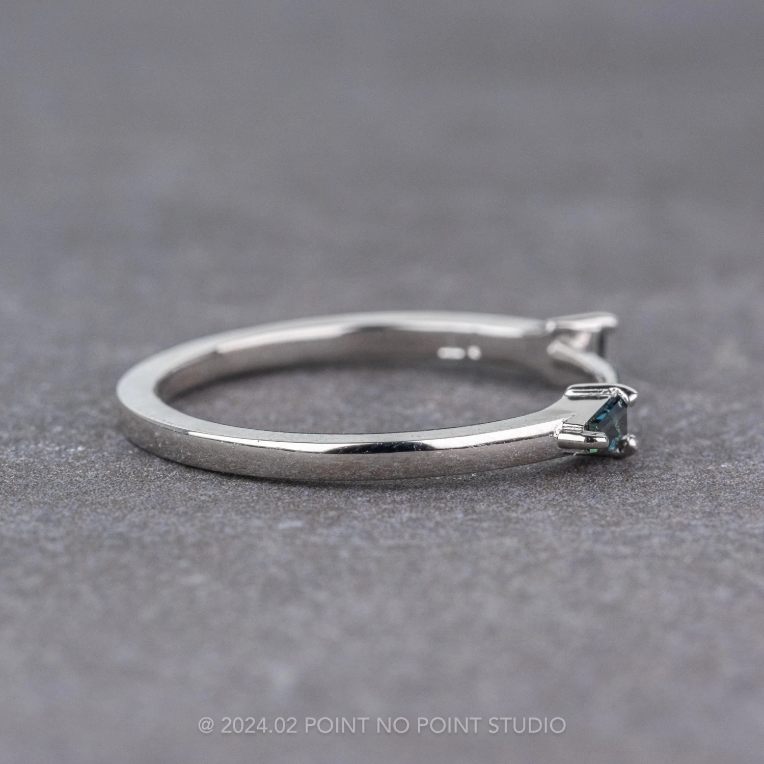 Baguette Sapphire Wedding Cuff, Harper Setting, 14k White Gold 7 Baguette Sapphire Wedding Cuff, Harper Setting, 14k White Gold - Image 7