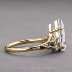 1.85 Carat Kite Moissanite And Diamond Engagement Ring, Ombre Winnie Setting, 14k Yellow Gold 6 1.85 Carat Kite Moissanite And Diamond Engagement Ring, Ombre Winnie Setting, 14k Yellow Gold -Point No Point Studio Store 240120YG 2