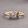 .76 Carat Salt And Pepper Pear Diamond Engagement Ring, Apollo Setting, 14k Yellow Gold