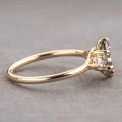 1.19 Carat Fancy Grey Oval Diamond Engagement Ring, Madison Setting, 14k Yellow Gold -Point No Point Studio Store 240149 2