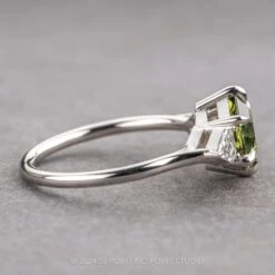 2.23 Carat Green Hexagon Sapphire And Diamond Engagement Ring, Lea Setting, Platinum 12 2.23 Carat Green Hexagon Sapphire And Diamond Engagement Ring, Lea Setting, Platinum -Point No Point Studio Store 240151 2