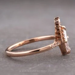 .85 Carat Clear Lozenge Diamond Engagement Ring, Avaline Setting, 14K Rose Gold 10 .85 Carat Clear Lozenge Diamond Engagement Ring, Avaline Setting, 14K Rose Gold -Point No Point Studio Store 240160 2