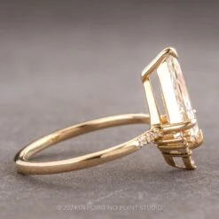 1.71 Carat Kite Moissanite Engagement Ring, Avaline Setting, 14K Yellow Gold -Point No Point Studio Store 240161 2