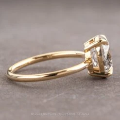 2.14 Carat Canadian Salt And Pepper Oval Diamond Engagement Ring, Basket Jane Setting, 14K Yellow Gold 12 2.14 Carat Canadian Salt And Pepper Oval Diamond Engagement Ring, Basket Jane Setting, 14K Yellow Gold -Point No Point Studio Store 240169 2
