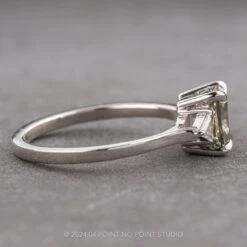 1.28 Carat Fancy Grey Emerald Shaped Diamond Engagement Ring, Lea Setting, Platinum 12 1.28 Carat Fancy Grey Emerald Shaped Diamond Engagement Ring, Lea Setting, Platinum -Point No Point Studio Store 240173 2