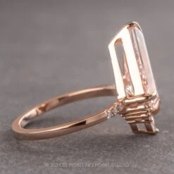 2.99 Carat Kite Morganite And Diamond Engagement Ring, Avaline Setting, 14k Rose Gold 10 2.99 Carat Kite Morganite And Diamond Engagement Ring, Avaline Setting, 14k Rose Gold -Point No Point Studio Store 240197 2