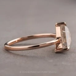 2.03 Carat Orange Speckled Icy White Triangle Diamond Engagement Ring, Jane Setting, 14K Rose Gold -Point No Point Studio Store 240237 2