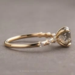 1.25 Carat Black Speckled Oval Diamond Engagement Ring, Nova Setting, 14K Yellow Gold 10 1.25 Carat Black Speckled Oval Diamond Engagement Ring, Nova Setting, 14K Yellow Gold -Point No Point Studio Store 240260 2