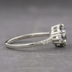 2.23 Carat Black Speckled Round Diamond Engagement Ring, Eliza Setting, Platinum -Point No Point Studio Store 240307WG 2 51ceb937 3daf 4cd4 937e 1d9aa2a29d7f