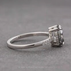 1.68 Carat Fancy Grey Oval Diamond Engagement Ring, Juliette Setting, Platinum -Point No Point Studio Store 240322 2