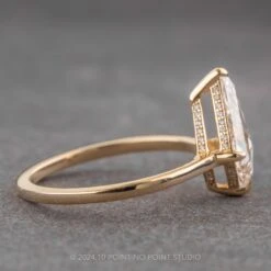1.28 Carat Clear Kite Diamond Engagement Ring, Jade Setting, 14K Yellow Gold 12 1.28 Carat Clear Kite Diamond Engagement Ring, Jade Setting, 14K Yellow Gold -Point No Point Studio Store 240335 2