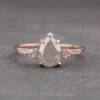 1.53 Carat Icy White Pear Diamond Engagement Ring, Eliza Setting, 14K Rose Gold