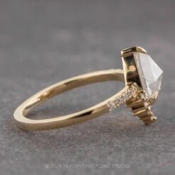 1.82 Carat Icy White Pear Diamond Engagement Ring, Avaline Setting, 14K Yellow Gold 10 1.82 Carat Icy White Pear Diamond Engagement Ring, Avaline Setting, 14K Yellow Gold -Point No Point Studio Store 240347 2