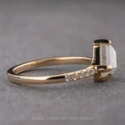 2.10 Carat Icy White Shield Diamond Engagement Ring, Sirena Setting, 14K Yellow Gold 10 2.10 Carat Icy White Shield Diamond Engagement Ring, Sirena Setting, 14K Yellow Gold -Point No Point Studio Store 240373 2