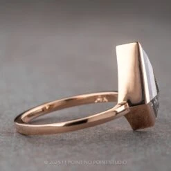 1.67 Carat Black Speckled Kite Diamond Engagement Ring, Bezel Jane Setting, 14K Rose Gold 14 1.67 Carat Black Speckled Kite Diamond Engagement Ring, Bezel Jane Setting, 14K Rose Gold -Point No Point Studio Store 240374 2
