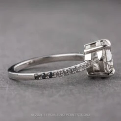 2.21 Carat Fancy Grey Round Diamond Engagement Ring, Ombre Jules Setting, Platinum -Point No Point Studio Store 240376 2