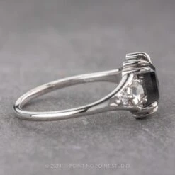 2.03 Carat Black Speckled Emerald Shaped Diamond Engagement Ring, Eloise Setting, 14k White Gold -Point No Point Studio Store 240378 2 e8d1a6c0 1ea6 4c0b b5f9 2968e2756184