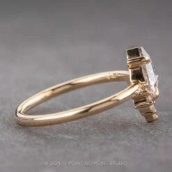 .82 Carat Icy Salt And Pepper Pear Diamond Engagement Ring, Ava Setting, 14K Yellow Gold 12 .82 Carat Icy Salt And Pepper Pear Diamond Engagement Ring, Ava Setting, 14K Yellow Gold -Point No Point Studio Store 240396 2