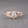 .87 Carat Icy White Pear Diamond Engagement Ring, Magnolia Setting, 14K Rose Gold