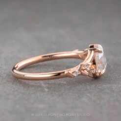.87 Carat Icy White Pear Diamond Engagement Ring, Magnolia Setting, 14K Rose Gold -Point No Point Studio Store 240400 2