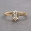 1.01 Carat Clear Hexagon Diamond Engagement Ring, Lark Setting, 14K Yellow Gold
