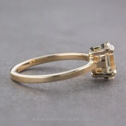 1.01 Carat Clear Hexagon Diamond Engagement Ring, Lark Setting, 14K Yellow Gold -Point No Point Studio Store 240414 2