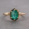 1.34 Carat Hexagon Emerald Engagement Ring, Cadre Setting, 14k Yellow Gold