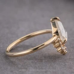 1.62 Carat Icy White Pear Diamond Engagement Ring, Wren Setting, 14K Yellow Gold -Point No Point Studio Store 240423 2