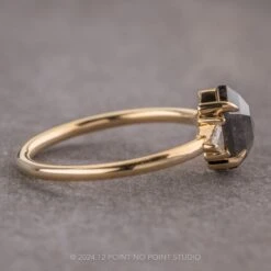 1.76 Carat Black Hexagon Diamond Engagement Ring, Zoe Setting, 14k Yellow Gold 12 1.76 Carat Black Hexagon Diamond Engagement Ring, Zoe Setting, 14k Yellow Gold -Point No Point Studio Store 240436 2