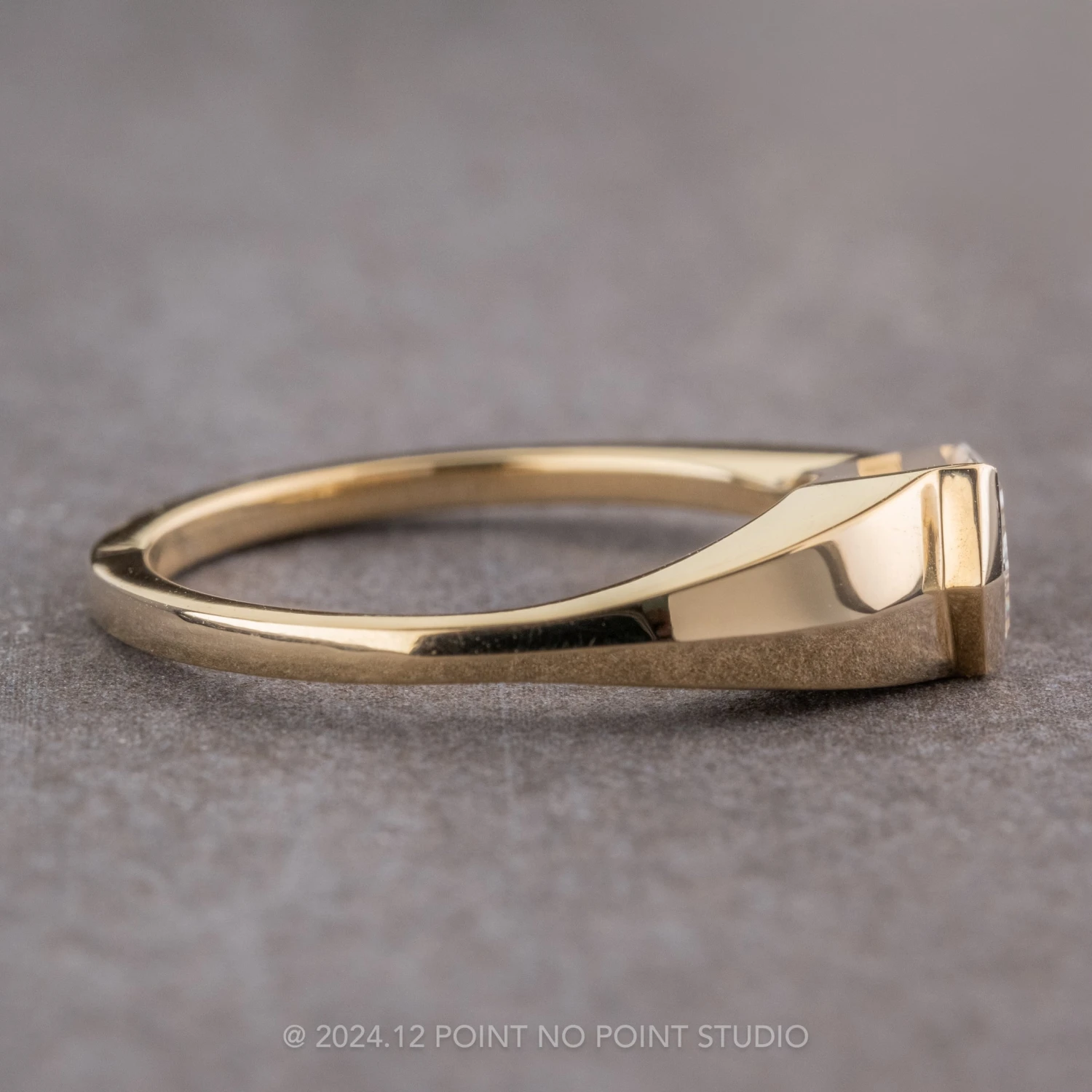 1.10 Carat Clear Shield Diamond Engagement Ring, Alex Setting, 14K Yellow Gold 5 1.10 Carat Clear Shield Diamond Engagement Ring, Alex Setting, 14K Yellow Gold - Image 5