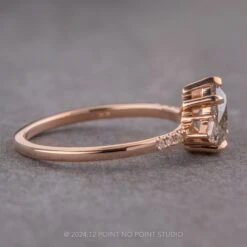 2.04 Carat Salt And Pepper Pear Diamond Engagement Ring, Eliza Setting, 14K Rose Gold -Point No Point Studio Store 240446 2