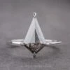 1.81 Carat Black Speckled Kite Diamond Engagement Ring, Jane Setting, Platinum