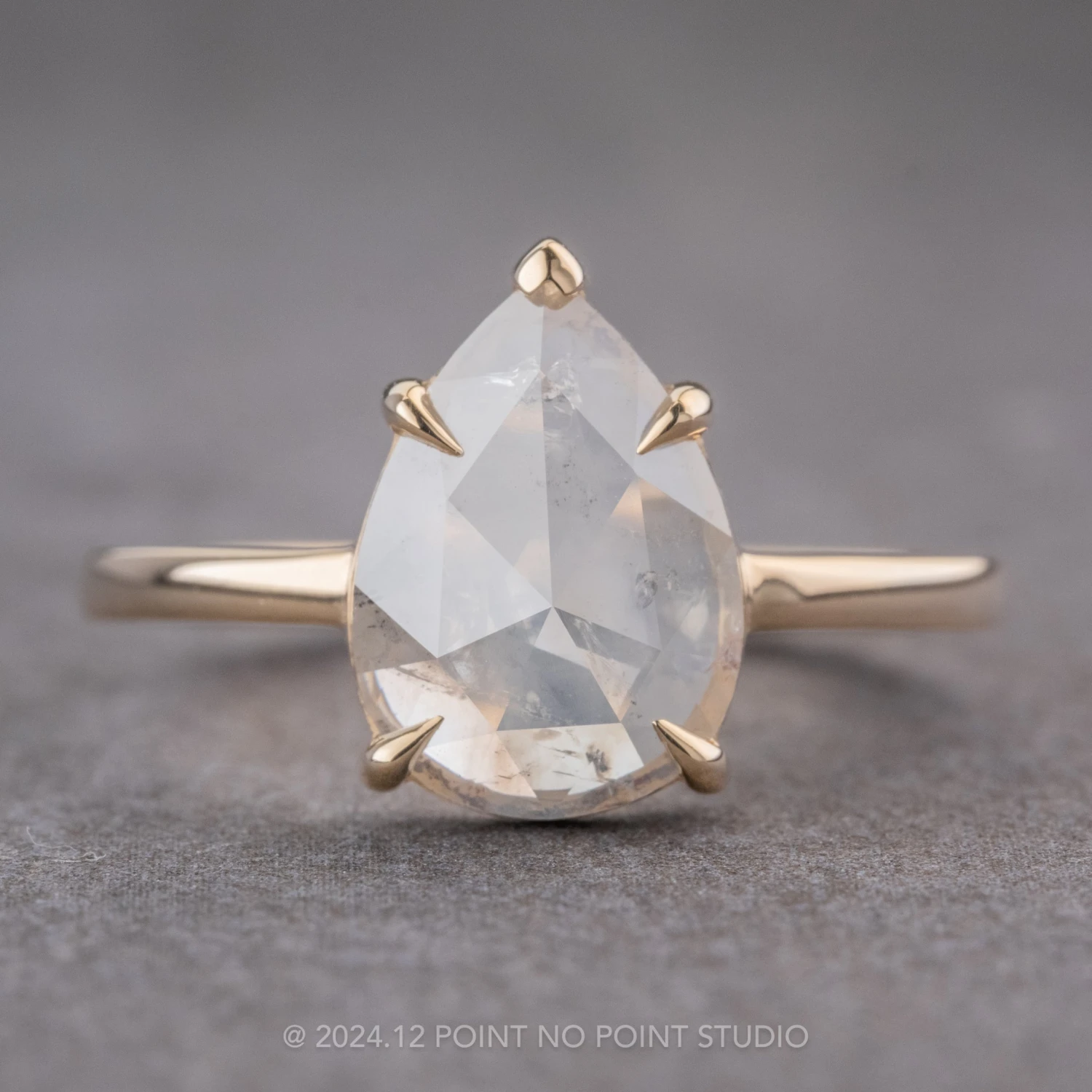 2 Carat Icy White Pear Diamond Engagement Ring, Charlize Setting, 14k Yellow Gold 1 2 Carat Icy White Pear Diamond Engagement Ring, Charlize Setting, 14k Yellow Gold