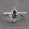 1.22 Carat Fancy Grey Pear Diamond Engagement Ring, Avaline Setting, Platinum
