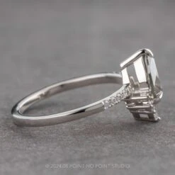 1.22 Carat Fancy Grey Pear Diamond Engagement Ring, Avaline Setting, Platinum -Point No Point Studio Store 240491 2